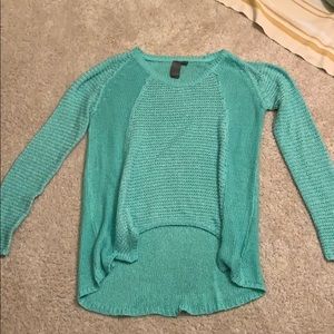 Teal high-low sweater